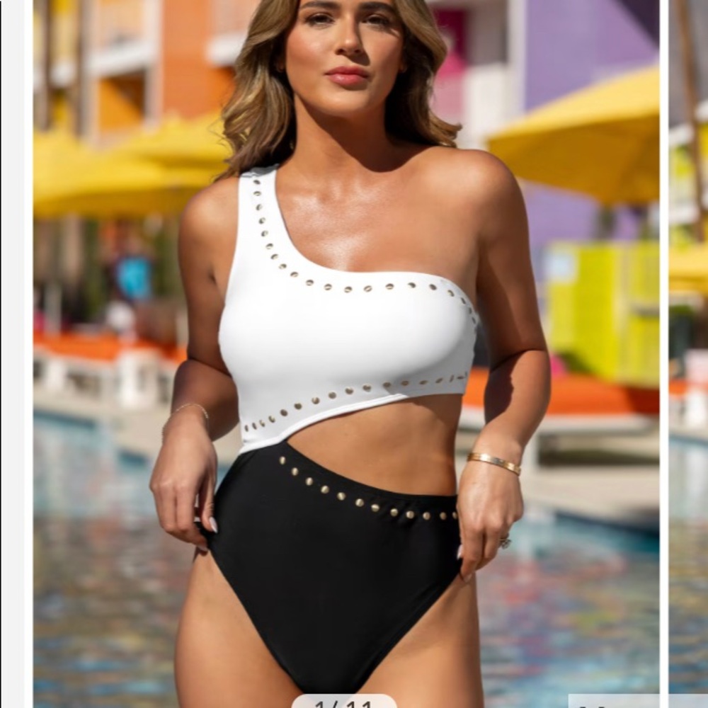 Cupshe x jojo fletcher asymmetrical swimsuit